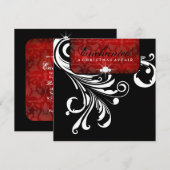 311-Enchanted Red Swanky Swirls Metallic Paper Kaart (Voorkant / Achterkant)