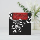 311-Enchanted Red Swanky Swirls Metallic Paper Kaart (Staand voorkant)