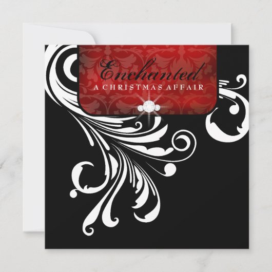 311-Enchanted Red Swanky Swirls Metallic Paper Kaart (Voorkant)
