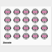 311 Event & Bustle White Damask Ronde Sticker (Vel)