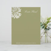 311-Exotische Floral | Moss Green Briefhoofd (Staand voorkant)