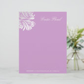 311-Exotische Floral | Paars Briefhoofd Sjabloon (Staand voorkant)