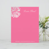 311-Exotische Floral | Roos Roze Briefhoofd (Staand voorkant)