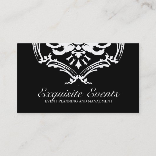 311 Exquise Damask Black Visitekaartje (Voorkant)