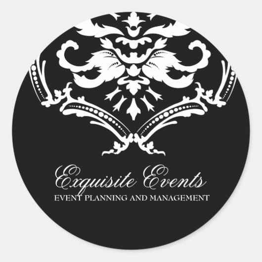 311-Exqusite Zwarte Damast Stickers (Voorkant)