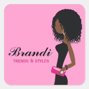 311 Fashionista African American Curly HairSticker Vierkante Sticker