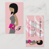 311 Fashionista Appointment Book Pink Dark Bob Visitekaartje (Voorkant / Achterkant)