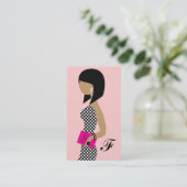 311 Fashionista Appointment Book Pink Dark Bob Visitekaartje (Staand voorkant)