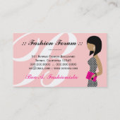 311 Fashionista Appointment Book Pink Dark Bob Visitekaartje (Achterkant)