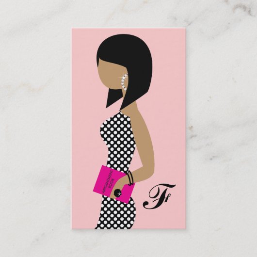 311 Fashionista Appointment Book Pink Dark Bob Visitekaartje (Voorkant)