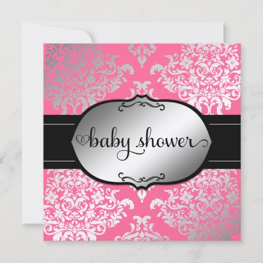 311 Faux Silver Lux Damask Kaart (Voorkant)