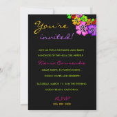 311 Flower Shower Lei Invitation Black Kaart (Achterkant)