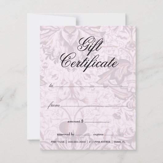 311 Frenchie Boudoir Gift Certificate Metallic (Achterkant)