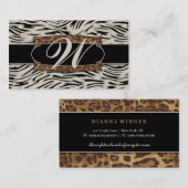 311 Geavanceerde Zebra-monogram Oerwoud Visitekaartje (Voorkant / Achterkant)