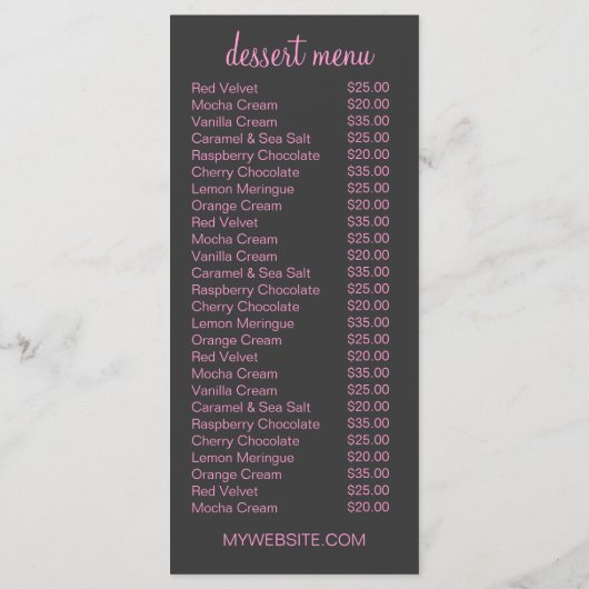 311 Gedekte stripjes Menu (Achterkant)