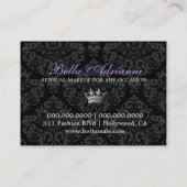 311 Gek Lila Zwart Damast Glam Visitekaartje (Achterkant)