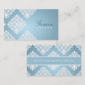 311-Geneve Iced Blue Damask Visitekaartje (Voorkant / Achterkant)