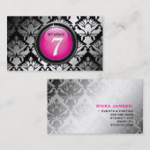 311-gestroomlijnde "Button" hot-roze Visitekaartje (Voorkant / Achterkant)