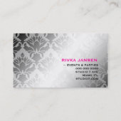 311-gestroomlijnde "Button" hot-roze Visitekaartje (Achterkant)