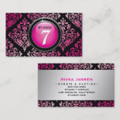 311-gestroomlijnde "Button" hot-roze yodermie Dama Visitekaartje (Voorkant / Achterkant)