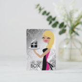 311 Gift Box Cutie Wavy Blonde Damask Visitekaartje (Staand voorkant)