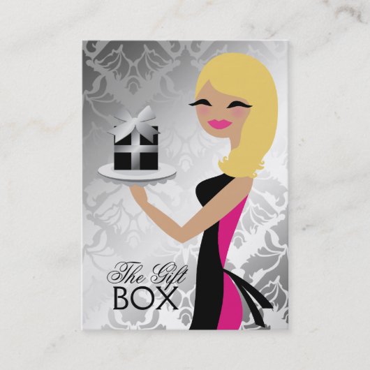 311 Gift Box Cutie Wavy Blonde Damask Visitekaartje (Voorkant)