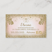311 Glam Airborstel Tan Gold Glitter Pink Visitekaartje (Achterkant)