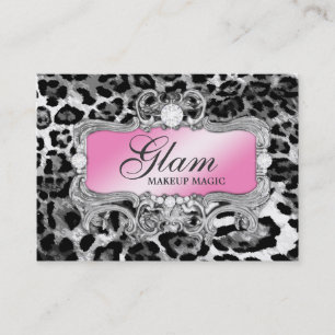 311 Glam Crazy Pink Black Leopard Visitekaartje