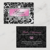 311 Glam Crazy Pink Black Leopard Visitekaartje (Voorkant / Achterkant)