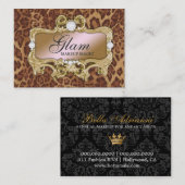 311 Glam Crazy Pink Gold Leopard Visitekaartje (Voorkant / Achterkant)