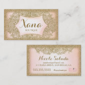 311  Glam Gold Glitter Pink Visitekaartje (Voorkant / Achterkant)