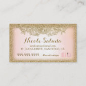 311  Glam Gold Glitter Pink Visitekaartje (Achterkant)