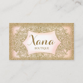 311  Glam Gold Glitter Pink Visitekaartje