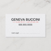 311 Glam Hair Appointment Card Metallic Paper Afsprakenkaartje (Achterkant)