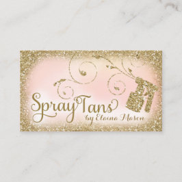 311  Glam Spray Tan Gold Glitter Pink Visitekaartje