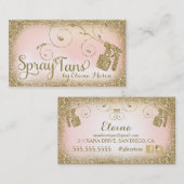 311  Glam Spray Tan Gold Glitter Pink Visitekaartje (Voorkant / Achterkant)