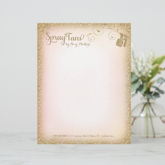 311  Glam Spray Tan Letterhead Briefhoofd (Staand voorkant)