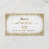 311  Glam White Spray Tan Girl Glitter Visitekaartje (Achterkant)