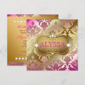 311 Glamoureus Golden Pink Damask 40 en Fabulous Kaart (Voorkant / Achterkant)