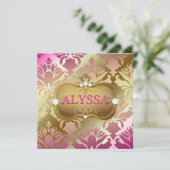 311 Glamoureus Golden Pink Damask 40 en Fabulous Kaart (Staand voorkant)