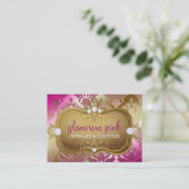 311 Glamoureus Golden Pink Damask Visitekaartje (Staand voorkant)