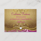 311 Glamoureus Golden Pink Damask Visitekaartje (Achterkant)