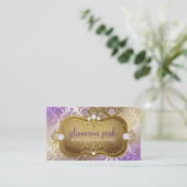 311 Glamoureus Lila elegantie Visitekaartje (Staand voorkant)