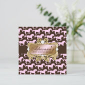 311 Glamoureuze Cowgirl Birthday Uitnodiging (Staand voorkant)