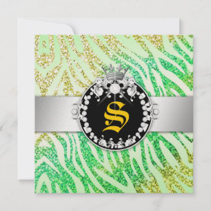 311 Glitter Queen Zebra Lemon Limoen Metal (elke l Kaart