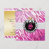 311 Glitter Queen Zebra Metallic (elke leeftijd) Kaart (Voorkant / Achterkant)