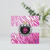 311 Glitter Queen Zebra Metallic (elke leeftijd) Kaart (Staand voorkant)