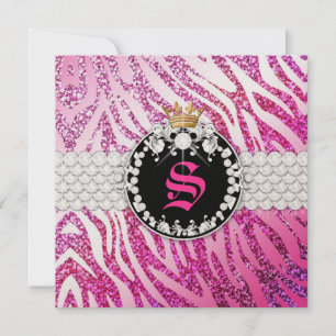311 Glitter Queen Zebra Metallic (elke leeftijd) Kaart