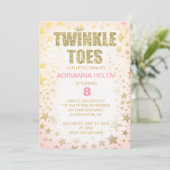 311 Glitter Twinkle Toes Dancer Invitation Kaart (Staand voorkant)