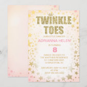 311 Glitter Twinkle Toes Dancer Invitation Kaart (Voorkant / Achterkant)